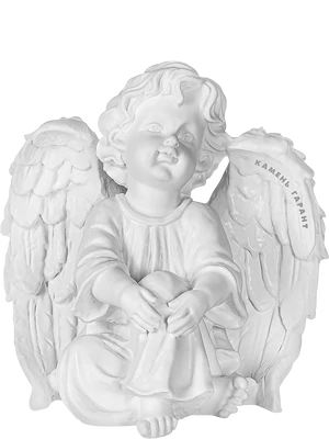 Умиротворяющая скульптура сидящего ангела